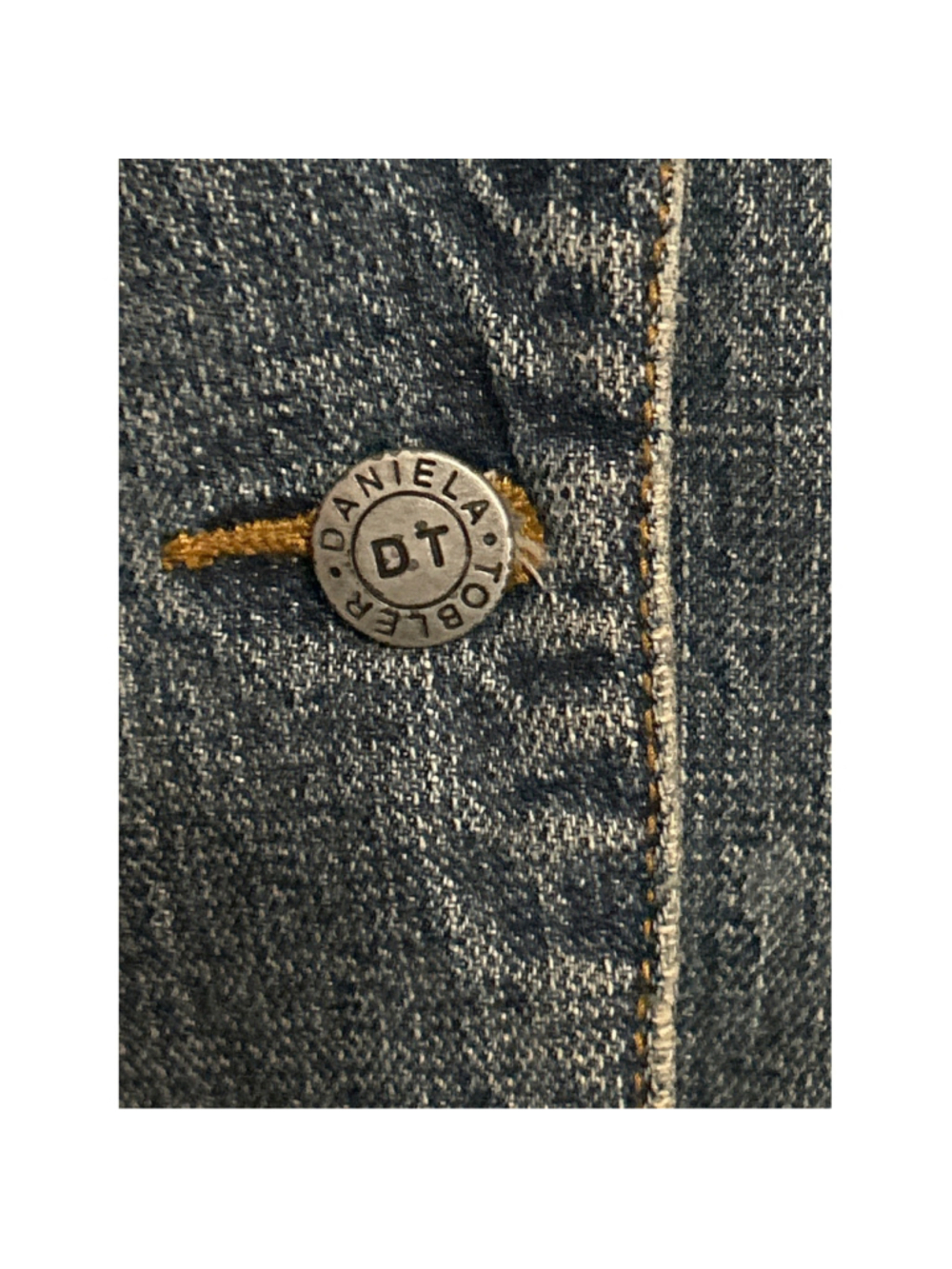 Daniela Tobler DT Vintage Denim Blazer Jacket Medium Wash Blue Womens Size M 126 - Picture 3 of 8
